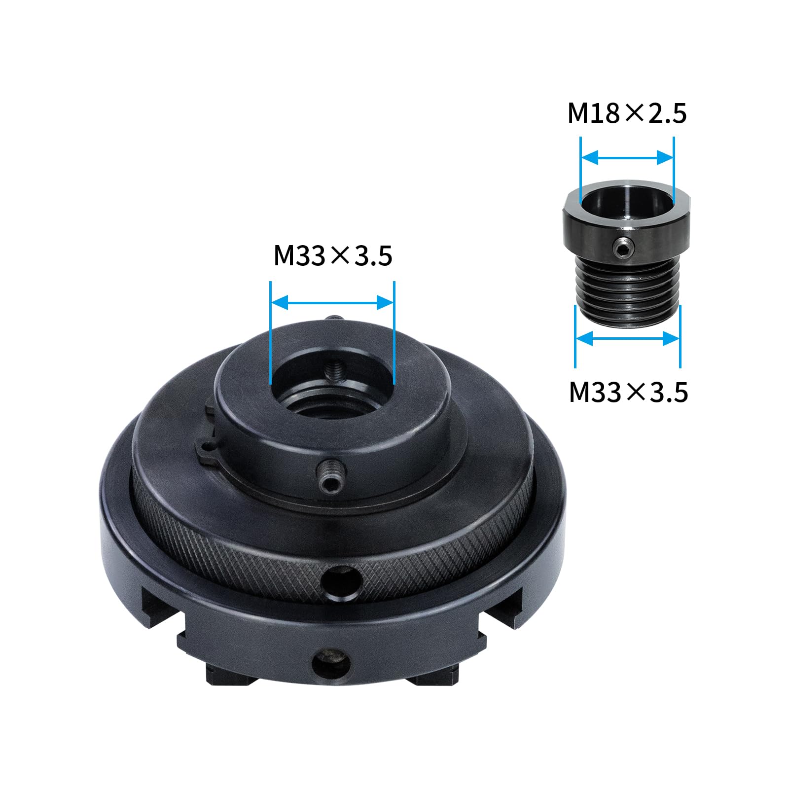 Mandrin de tour à bois,102mm 4 Mâchoires mandrin de tour centrage automatique M33 Avec adaptateur M18(1)