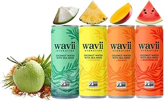 Wavii Coconut Water with Sea Moss Variety Pack, 12 Pack, 11 fl oz – Or...