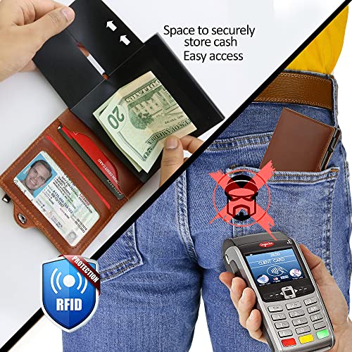 RFID Blocking Genuine Minimalist Leather Airtags Wallets for men and women With Zipper pocket with 10 Slot Credit Cards3