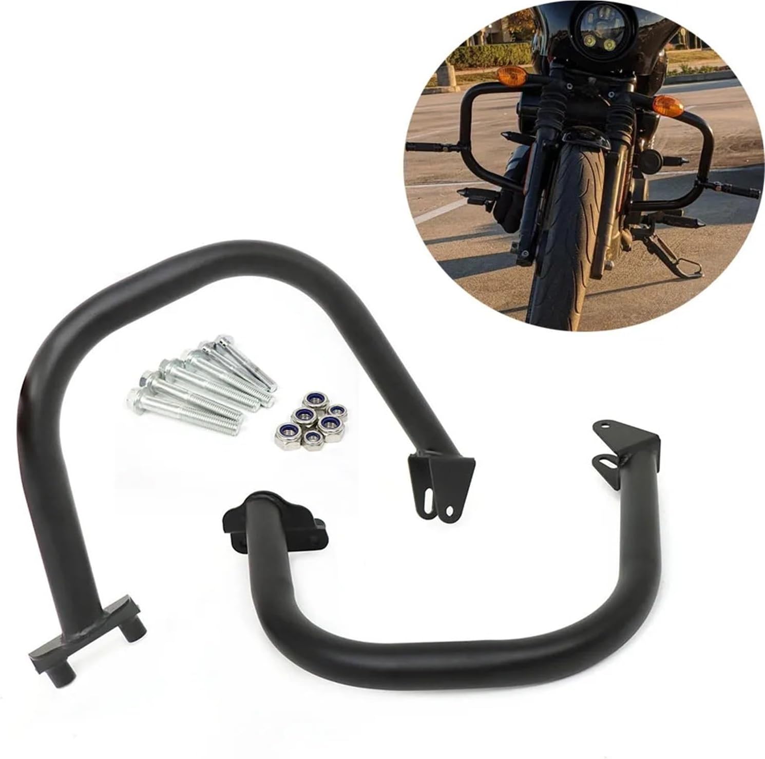 Highway Engine Guards Bumper Crash Bars Protection Compatible with Harley Street 500 750 XG750 XG500 Road 2017-2021(Chome)