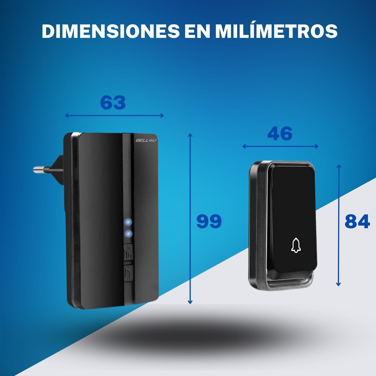 Timbre inalámbrico exterior impermeable sin batería – con cuatro receptores – resistente al agua - para puerta de casa - sin pilas | No requiere pilas, alcance de 200 m, IP55, 51 melodías, 4 volúmenes, indicador LED, fácil de montar