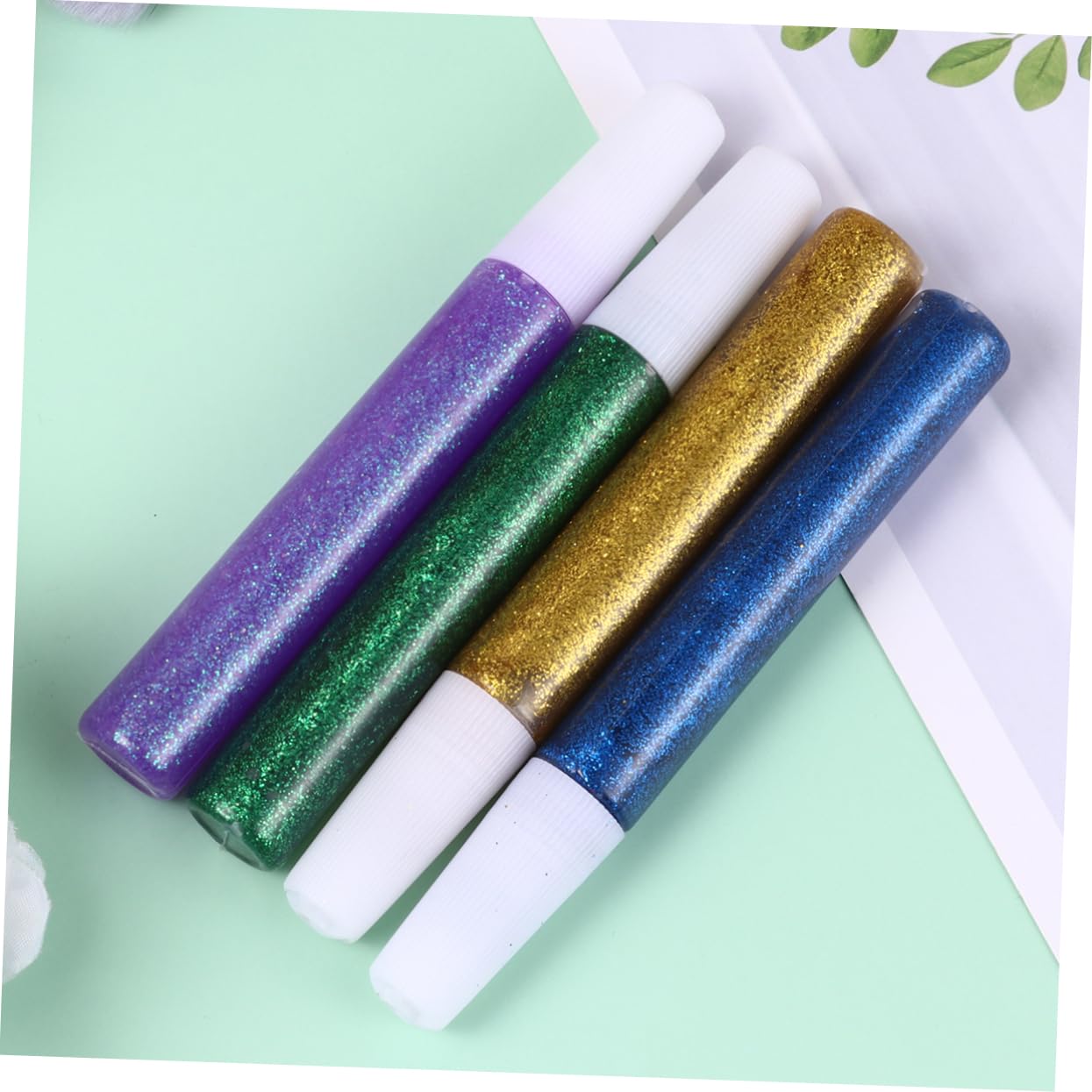 Operitacx 5 Sets Stylo Colle à Paillettes 50 Pcs Stylo à Colle Scintillant pour Décoration Manuelle et Projets Artistiques Couleur Aléatoire