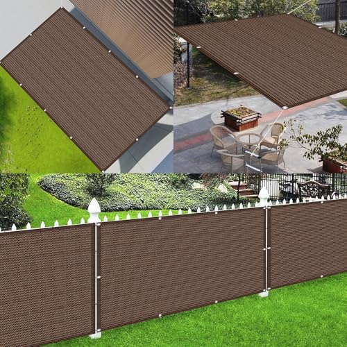 Voile de jardin brise vent marron avec oeillets extérieurs