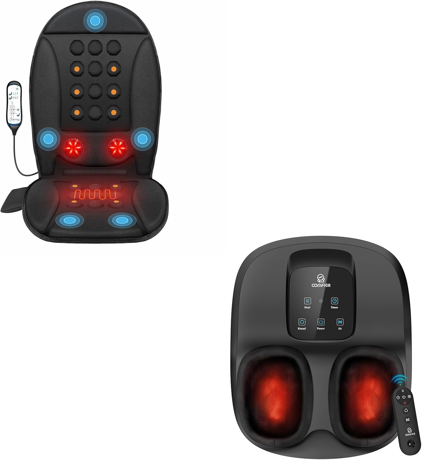 COMFIER Massage Seat Cushion with Heat, Vibration Back