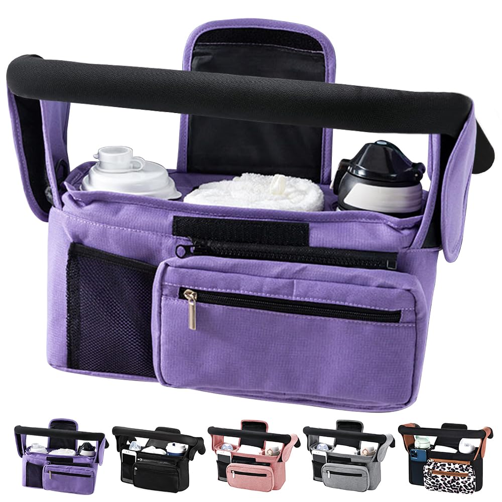 HINATAA Baby Pram Bag Stroller,Baby Stroller Organizer- Detachable Phone Bag & Shoulder Strap