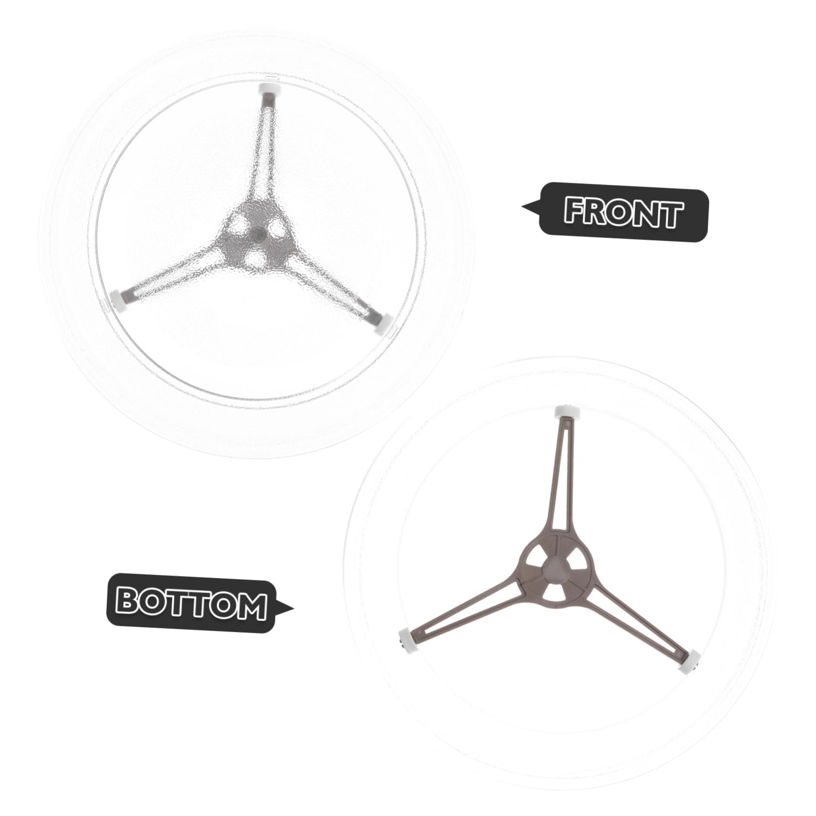 Soporte para Microondas con Plato Giratorio de Vidrio Resistente y Anillo Rodante Repuesto para Plato Giratorio para Cocinas Domésticas Rotación Silenciosa y Fácil Limpieza