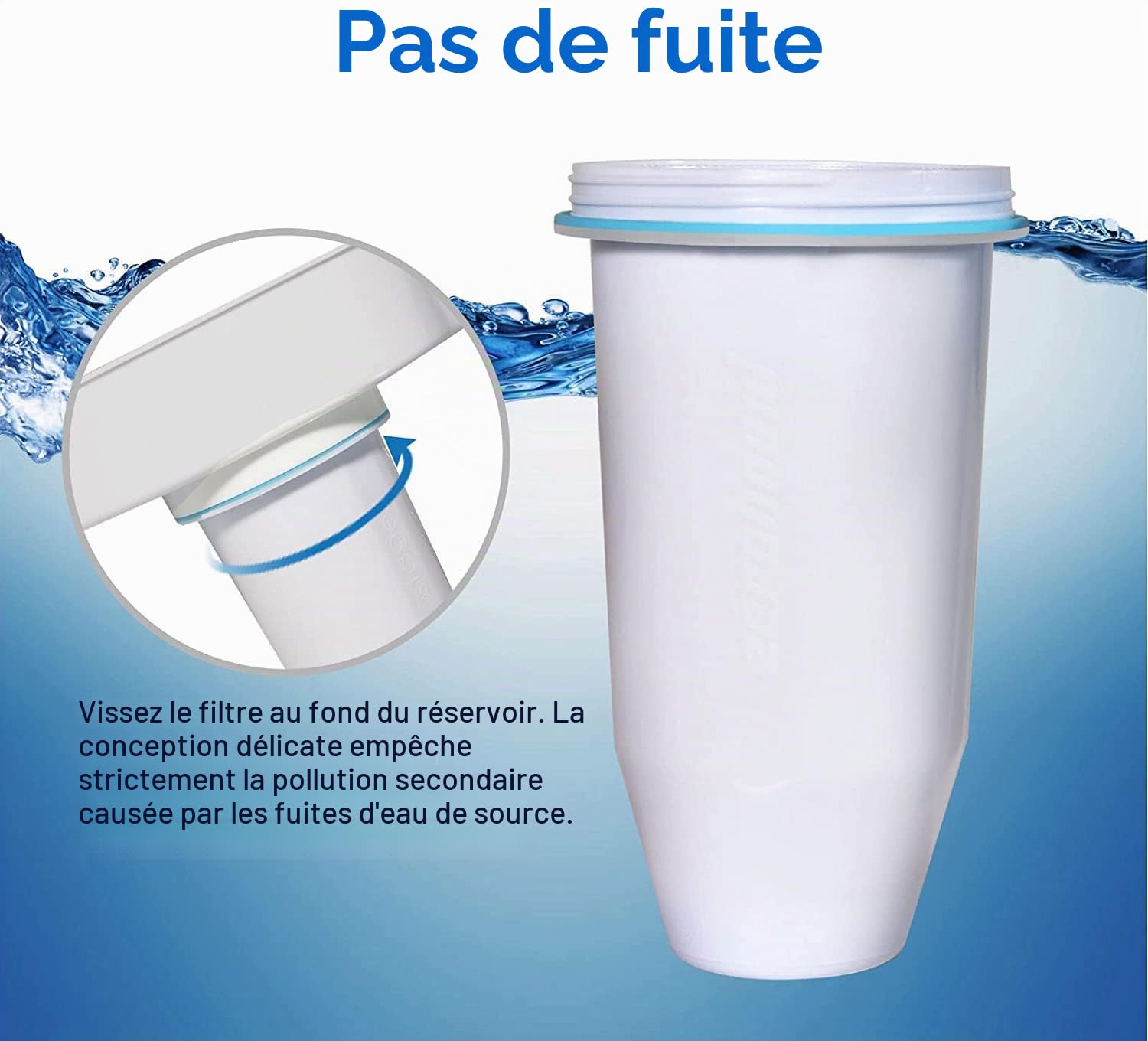 Lot de 8 cartouches de filtre à eau compatibles Zero Water ZR-017 ZP-010, élimine 99,9% de plomb, chlore, fluorure, métaux lourds, PFOA/PFOS, sans BPA, certifiées