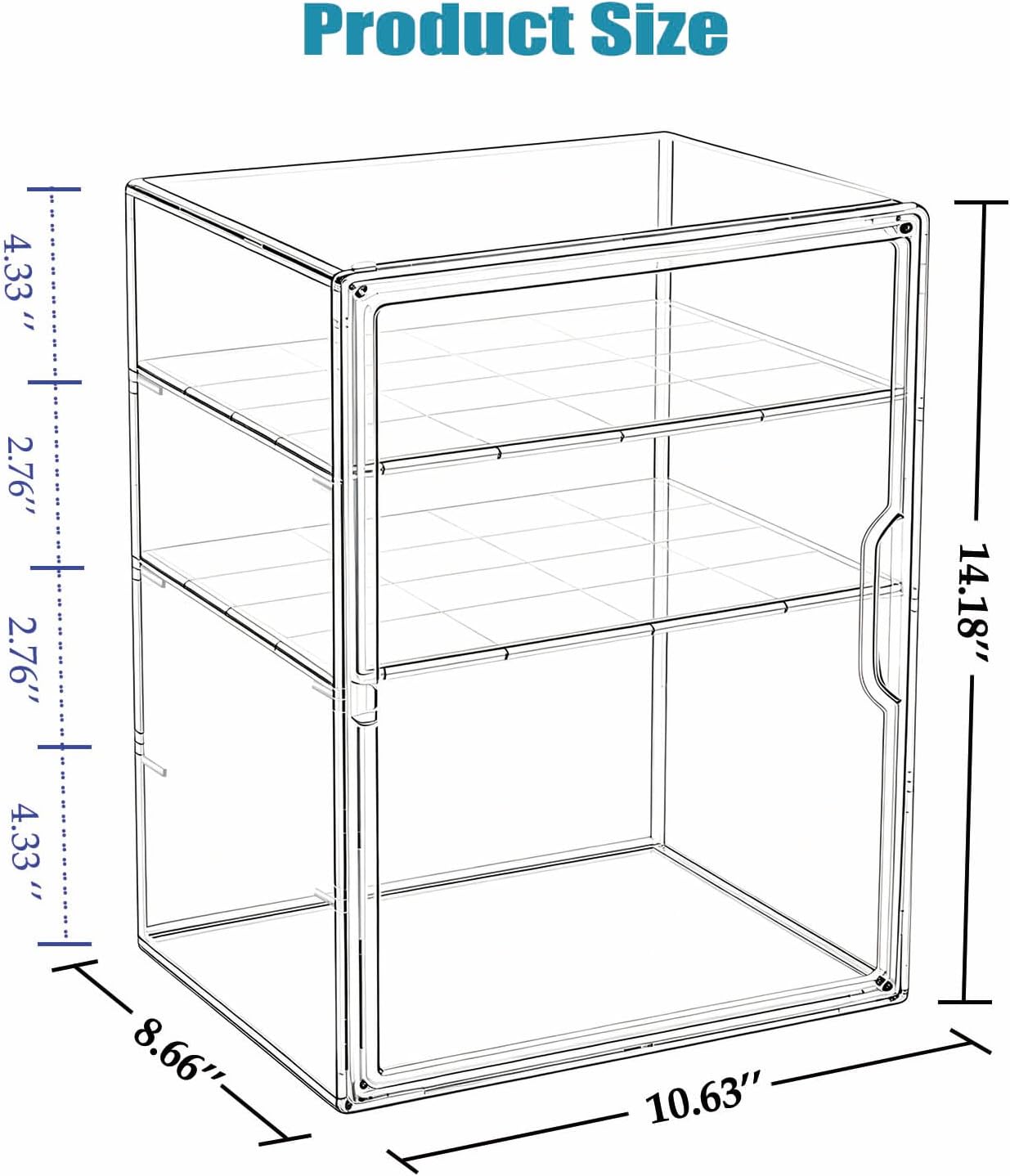 Baby Bottle Storage Organizer for Countertop, 3 Tiers Clear Acrylic Baby Bottle Station Box Container, Feeding Bottles Holder with Adjustable Dividers for Kitchen Cabinet, Bathroom, New Mom Gifts