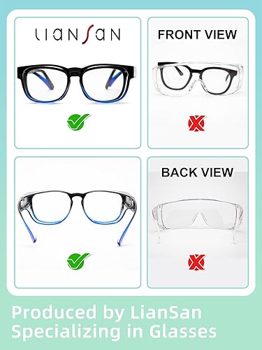 Miniatura 5 de LianSan Anteojos de seguridad sobre anteojos para mujer  Gafas antivaho que se ajustan sobre gafas graduadas para ANSI Z87.1 certificado