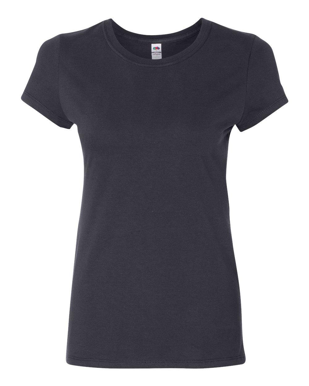 Fruit Of The Loom Women's J Navy Sofspun Junior Fit T-Shirt, M,