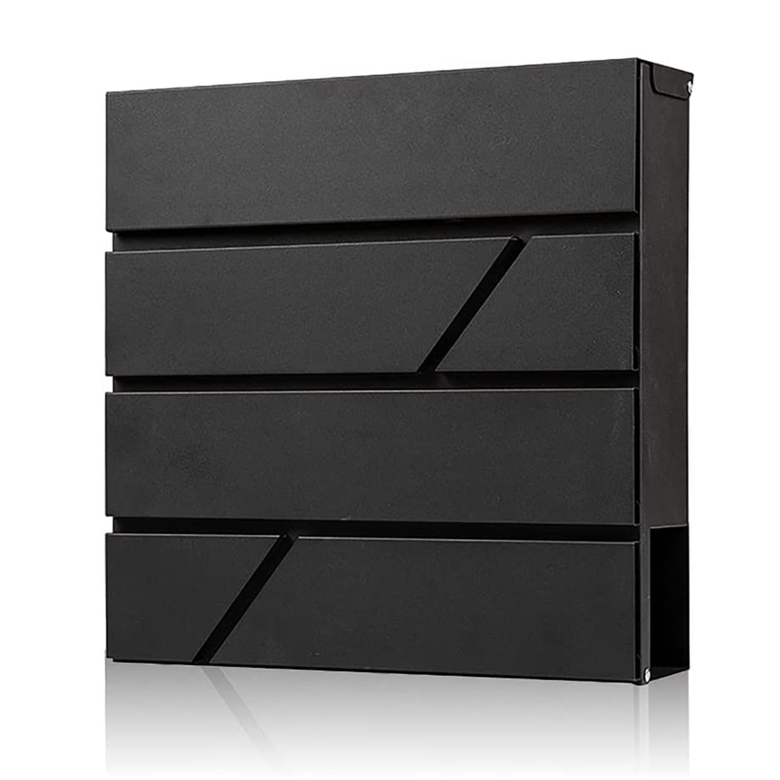 Boîte aux lettres murale XL noire 37x37x11 cm avec serrure et journal