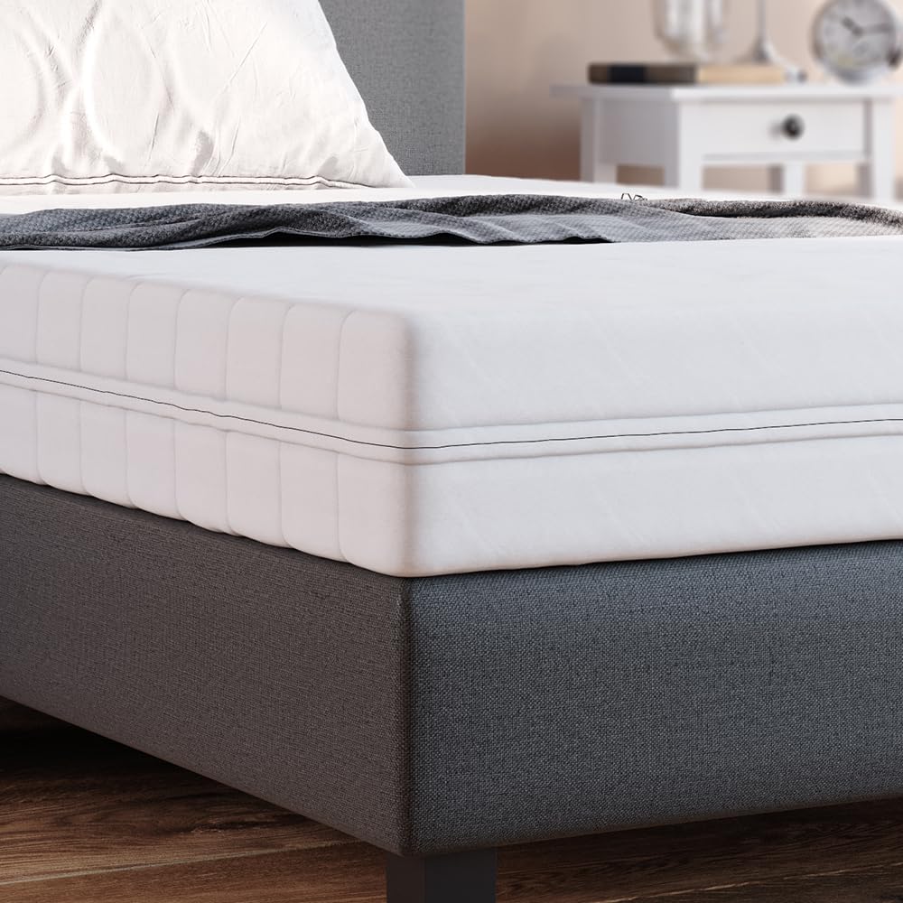 VitaliSpa Matelas en Mousse Froide, Blanc, 120x200cm H3 degré de dureté, 7 Zones, avec Housse Amovible et Surface de Couchage à élasticité ponctuelle