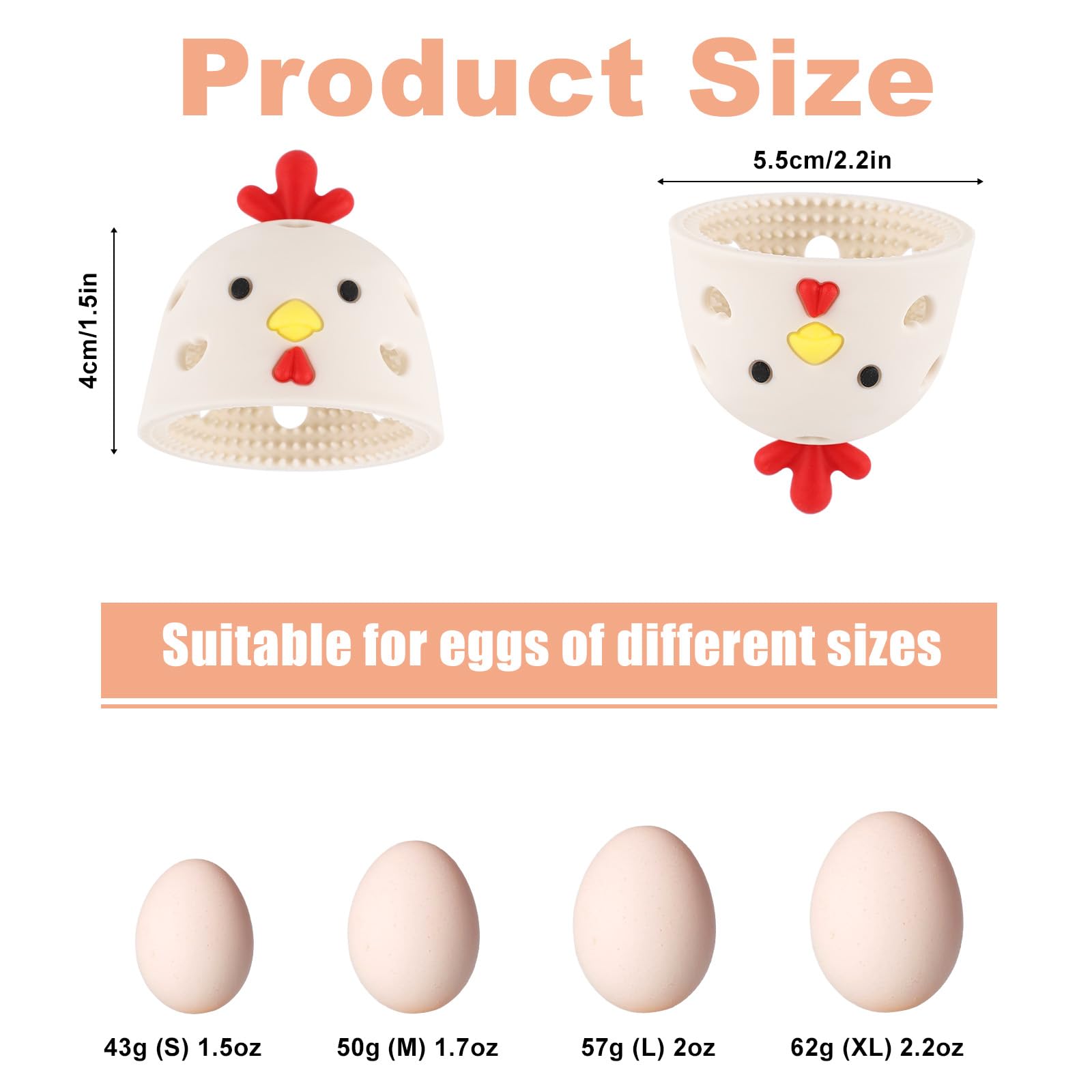 2 Piezas de Depurador de Huevos, Limpiador de Cepillo de Huevos con Forma de Cabeza de Pollo de Silicona Máquina Fregadora de Huevos Herramienta de Lavado de Huevos para Huevos Frescos