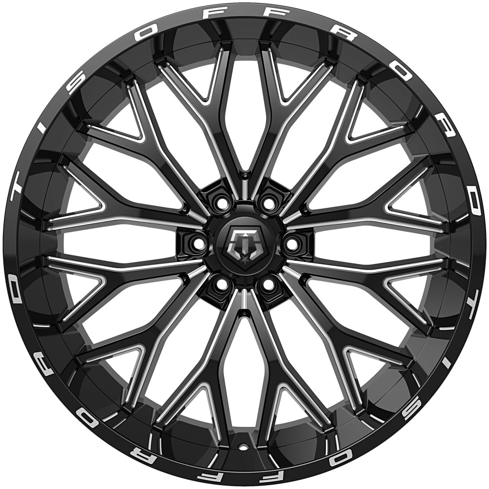Amazon.com: TIS 565BM 22X12 Black w/Milled Accents Wheel - 8X6.50