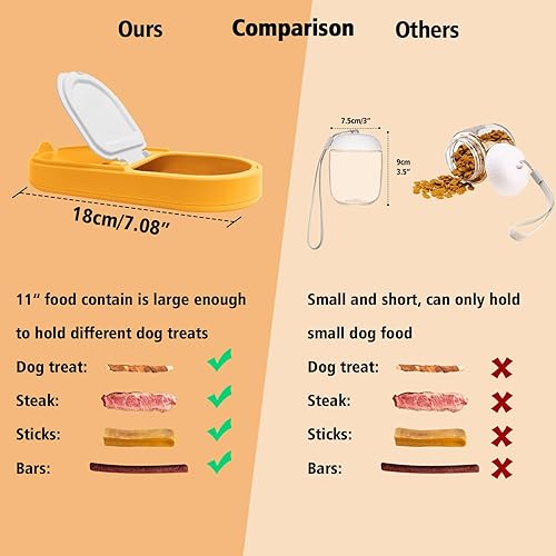 Miniatura 2 de Tazón para perros y botella de agua 2 en 1, recipiente grande de alimentos para golosinas para perros, carne, palitos, barras, dispensador portátil