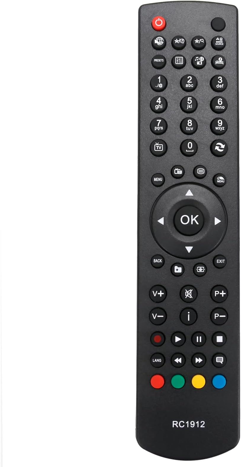 Replacement Universal Remote Control RC-1912, Fit for AKAI Bush CELCUS Digihome Finlux Hitachi Horizon JVC Polaroid SANYO Techwood Telefunken VESTEL VOX TV Models