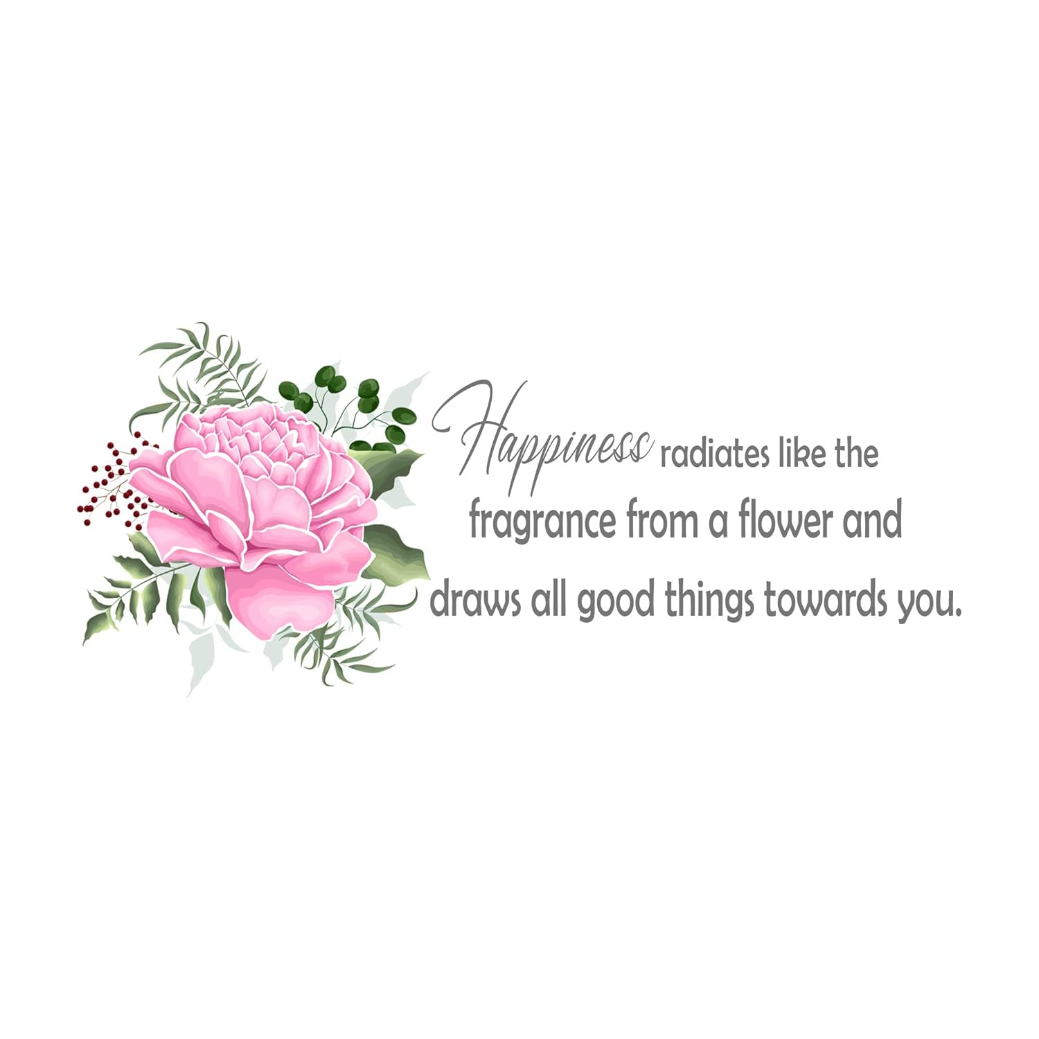 Pink Rose Wall Stickers Removable Flower Wall Decals