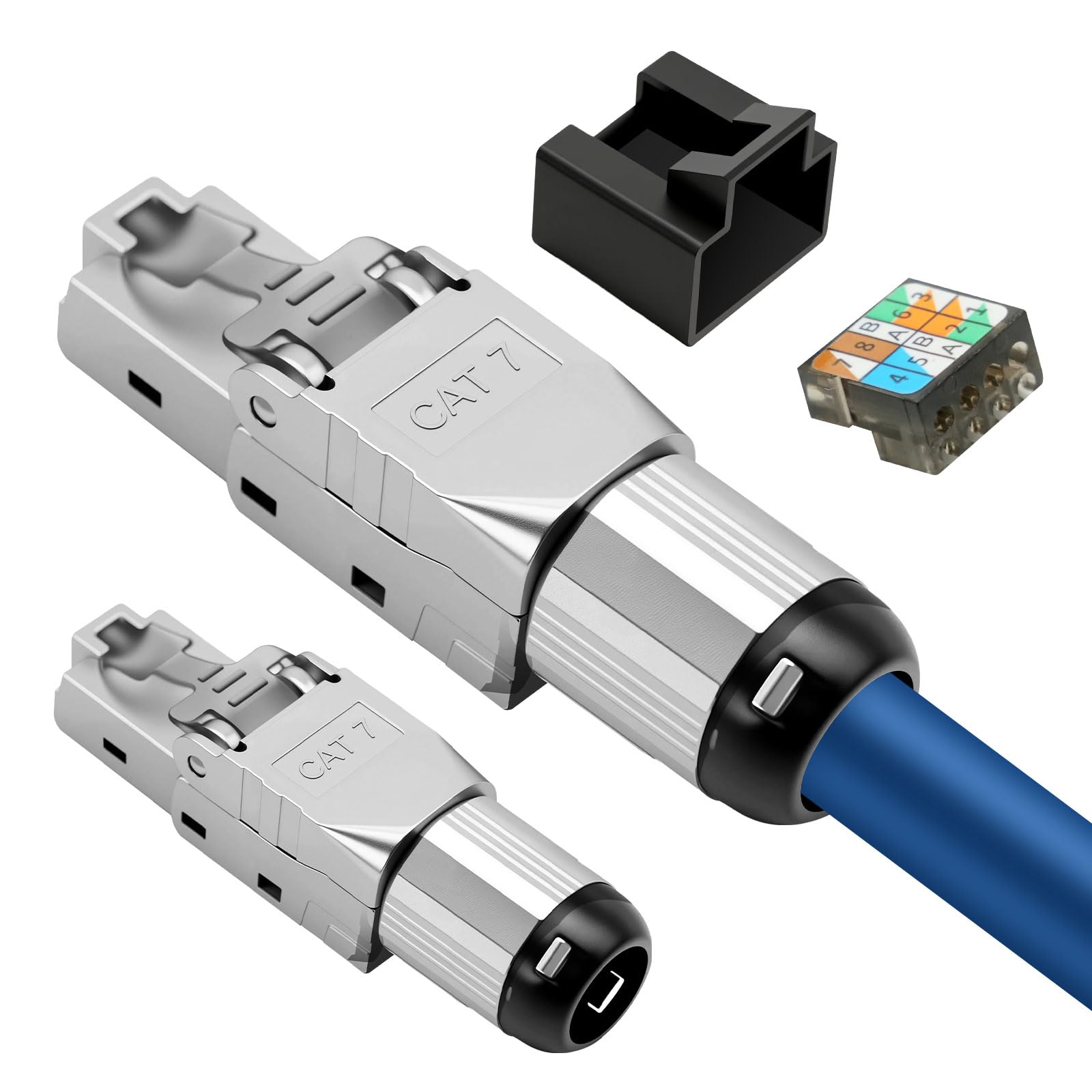 Suoxiom 12 PCS CAT 7 RJ45 Stecker Netzwerkstecker, rj45 stecker werkzeuglos LSA, vollgeschirmt STP, 10 Gbit/s (10GB/s), AWG 23-26, geeignet für starre Lan stecker Verlegekabel Ethernet Suoxiom 12 PCS CAT 7 RJ45 Stecker Netzwerkstecker, rj45 stecker werkzeuglos LSA, vollgeschirmt STP, 10 Gbit/s (10GB/s), AWG 23-26, geeignet für starre Lan stecker Verlegekabel Ethernet