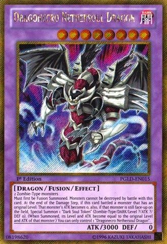 Yu-Gi-Oh! - Dragonecro Nethersoul Dragon (PGLD-EN015) - Premium Gold - 1st Edition - Gold Secret Rare by Yu-Gi-Oh!