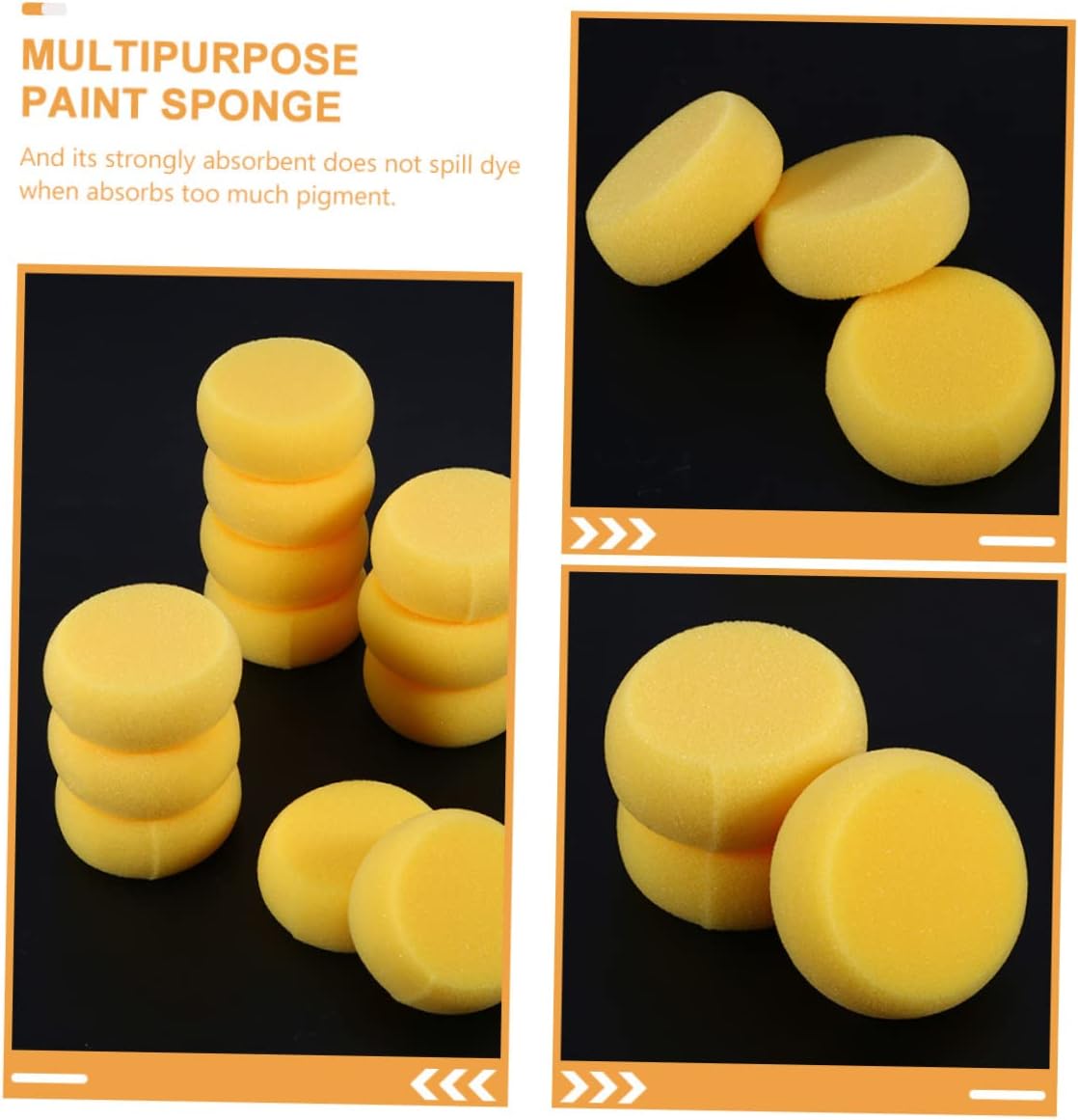 SEWACC 8pcs Multipurpose Painting Sponges for Boys and Girls Yellow Watercolor Tools Lightweight and Easy to Clean for Oil and Craft Projects