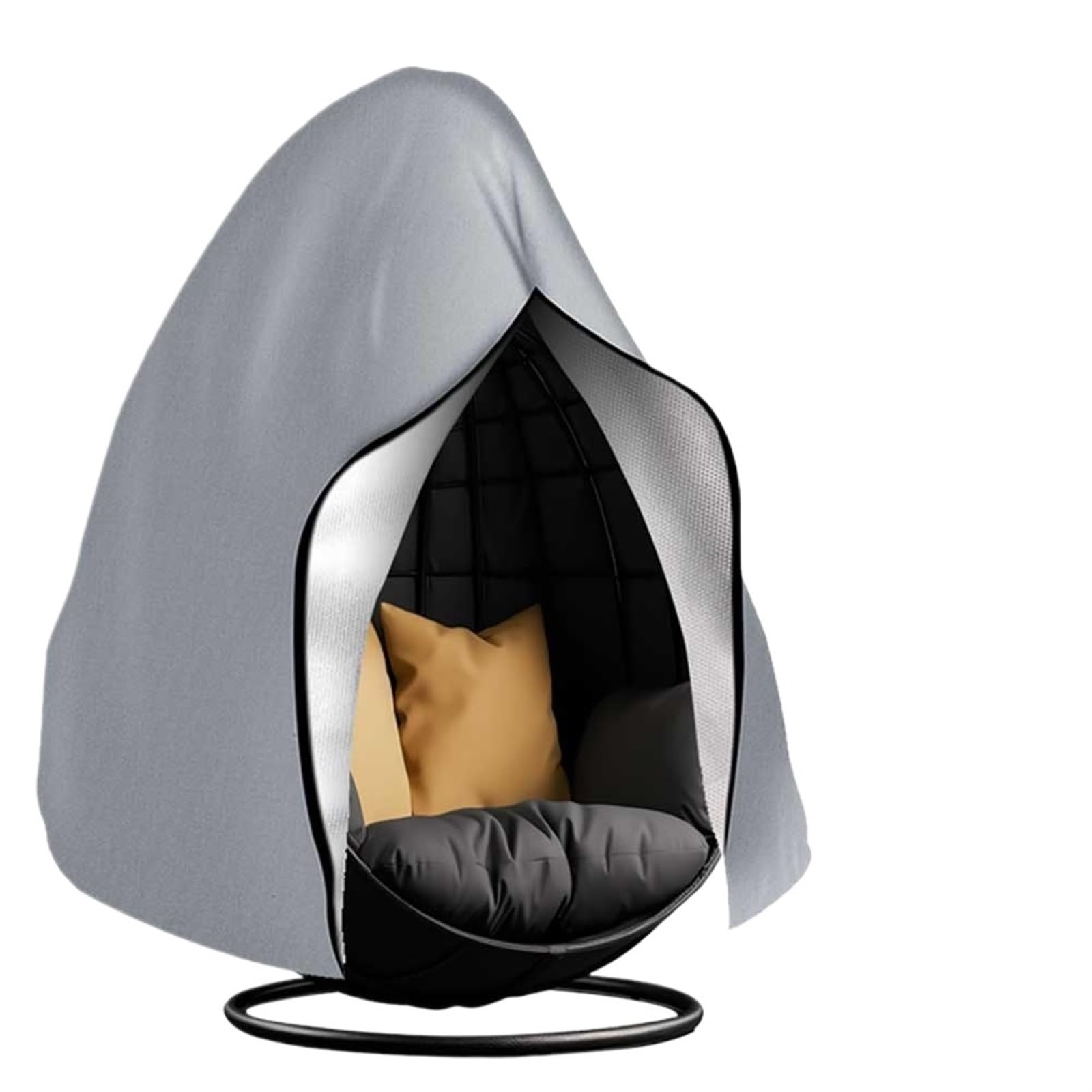 Gcyeidma Grey Egg Chair Cover Patio Hanging Egg Chair Cover Waterproof 210D Heavy Duty Single/Double Seat Cocoon Swing Covers Garden Protector(,230X200cm)