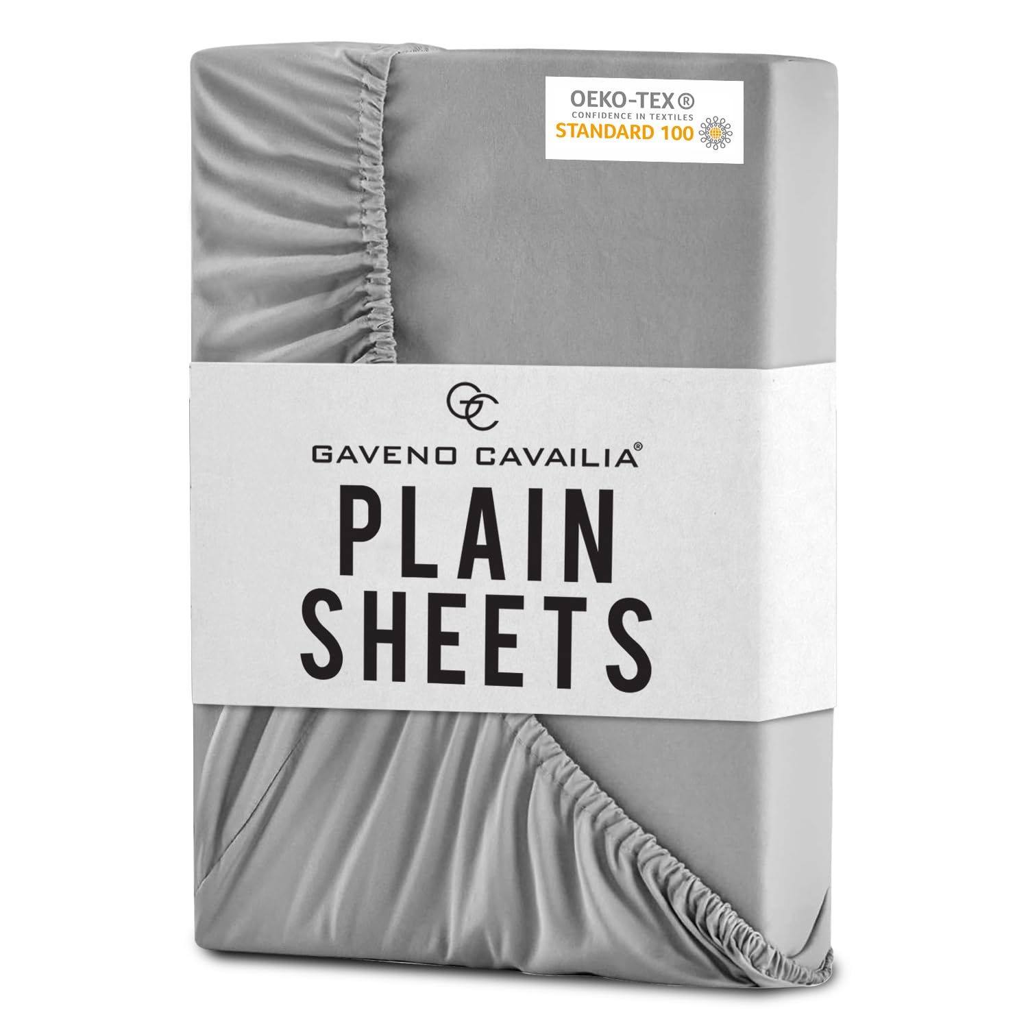 Gc Gaveno Cavailia Grey Microfibre Fitted Sheet With Deep Pocket, King