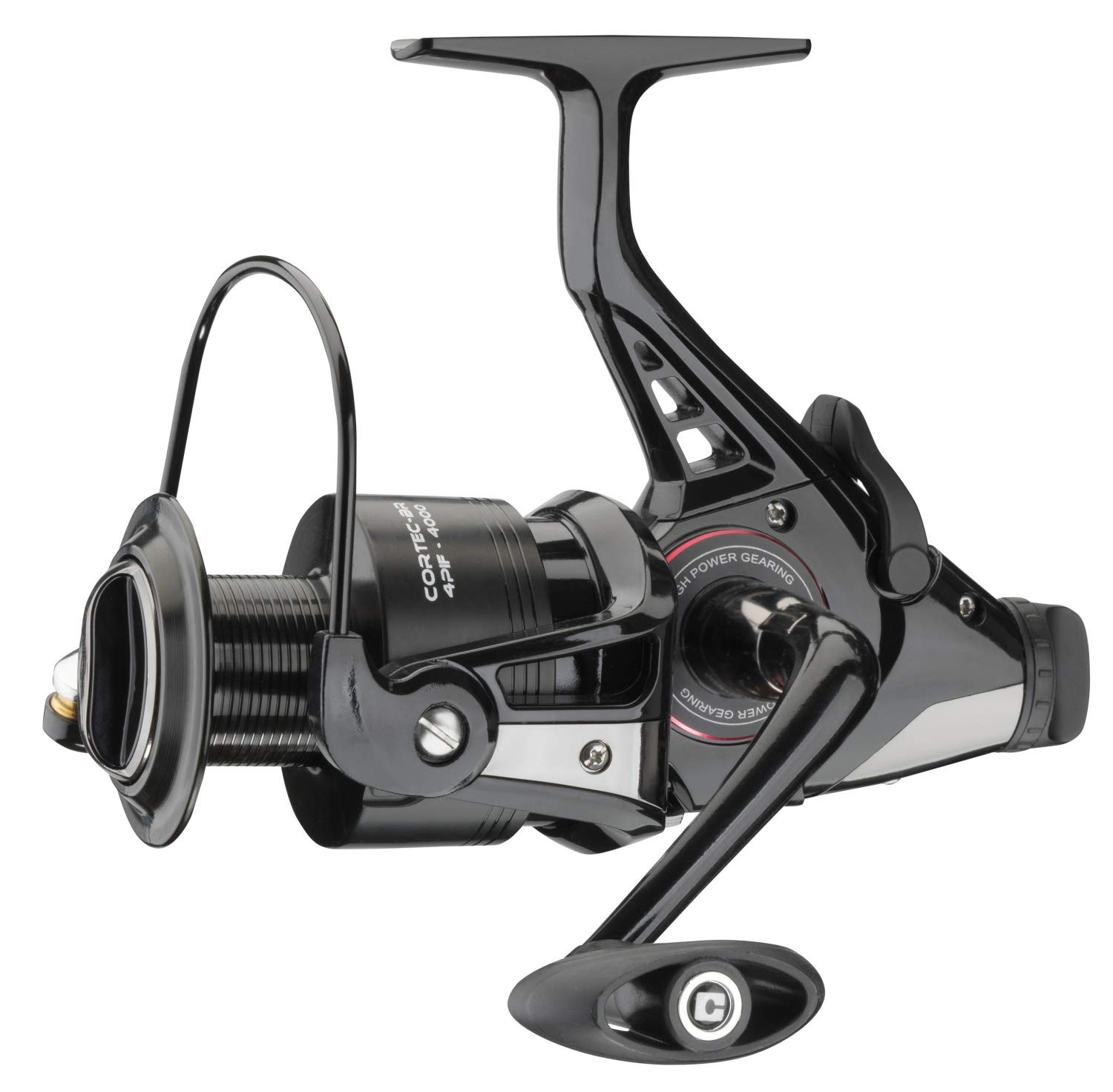 Cormoran Rolle Cortec BR 4 PIF 2500 Freilaufrolle 3BB 210m/0.25 mm, Schwarz/ Silber, 19-03250