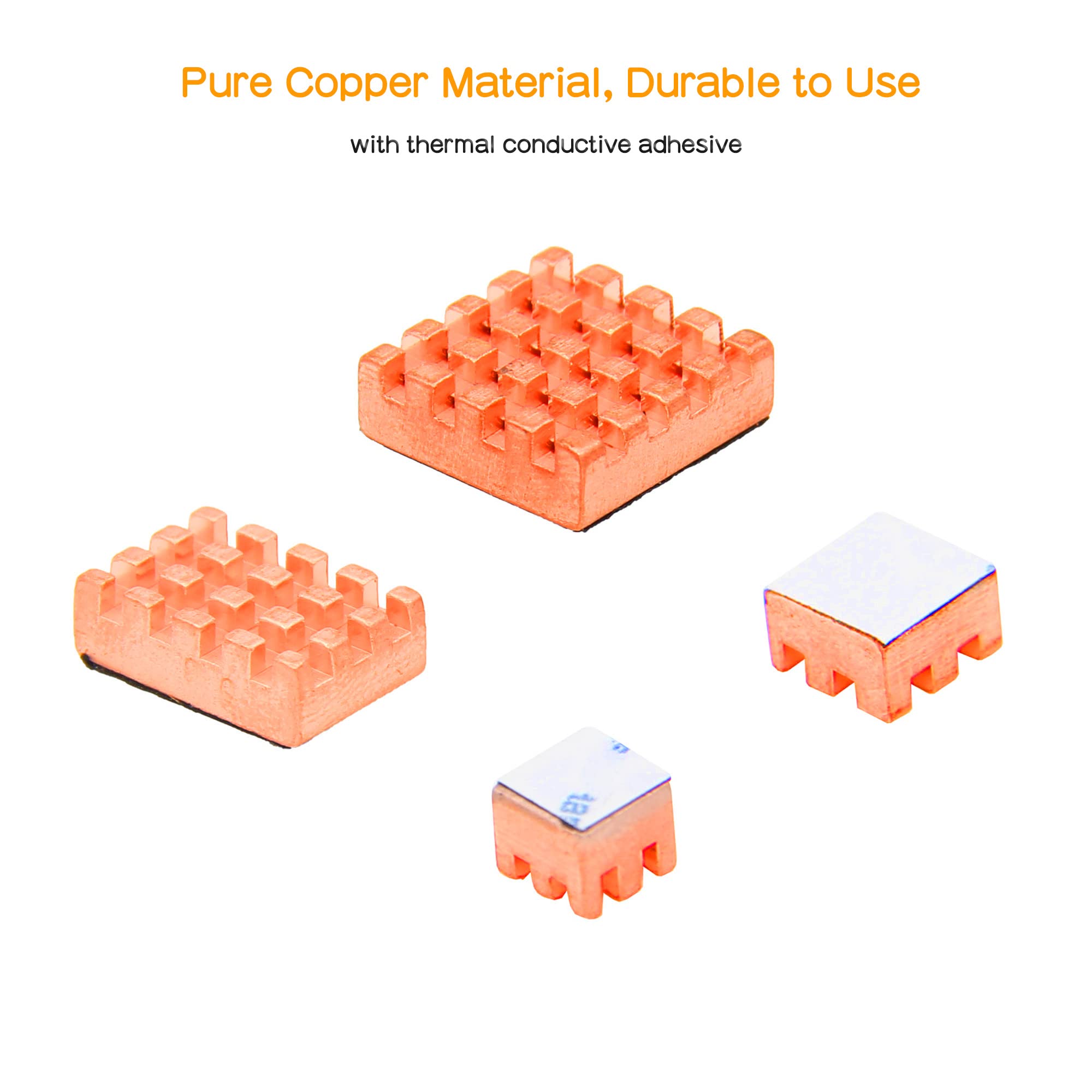 Geekworm Raspberry Pi Copper Heatsink Cooler Radiator with Thermal Conductive Adhesive for Raspberry Pi/Orange Pi/Rock Pi/Tinker Board/PCB Board CPU Chip