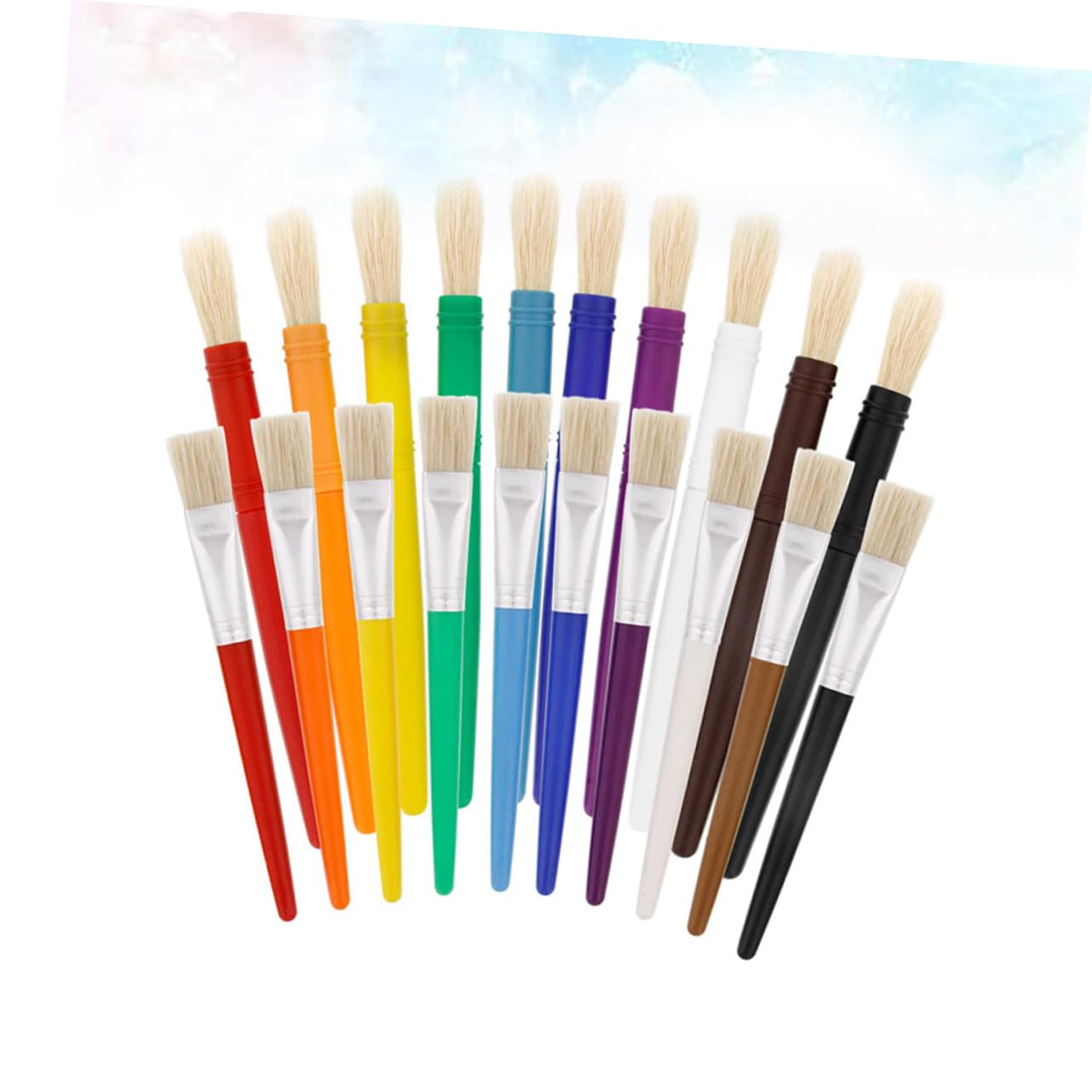 TEHAUX 40stücke Teiliges Pinselset Mit Borsten Kunststoffgriffen Geeignet Für Ölmalerei Aquarell Und Andere Kunstprojekte Bunte Malpinsel Für Künstler Und Schüler