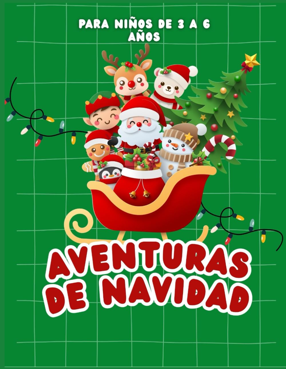 Aventuras de Navidad-Libro para colorer para niños de 2 a 6 años: Dibujos grandes y fáciles para niños pequeños-Ideal como regalo navideño