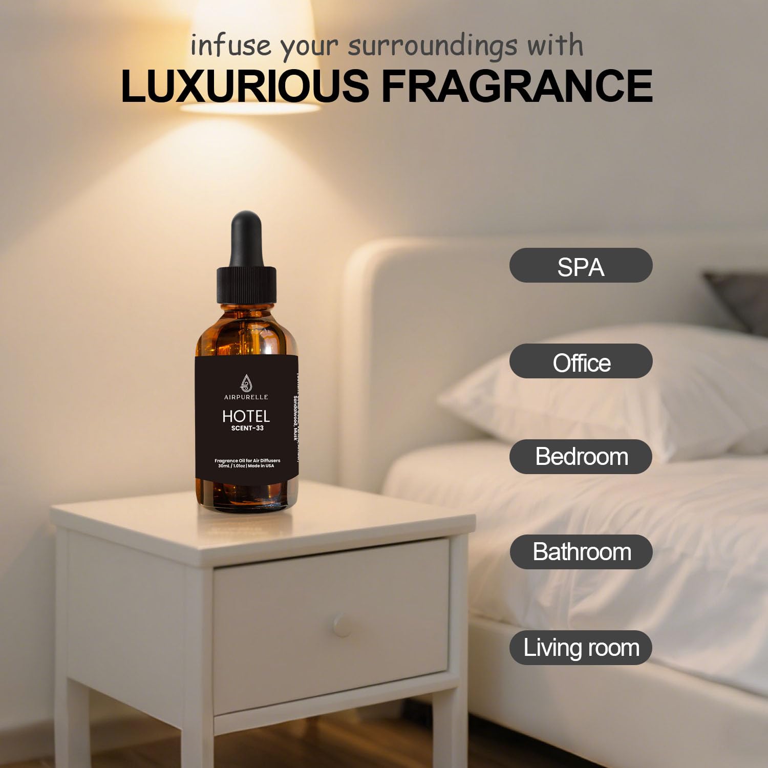 Hotel Collection - Aceite difusor inspirado en The Westin Hotel Scent, aceites esenciales de lujo para difusores para el hogar, dormitorio, baño y sala de estar, aroma de larga duración, 1.02 onzas