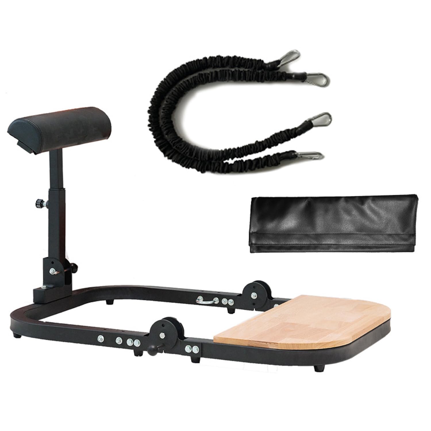 Entrenador de empuje de cadera, máquina de glúteos de alta resistencia, entrenamiento plegable para gimnasio en casa, viene con banda de resistencia de 135 libras, entrenador de empuje profundo de