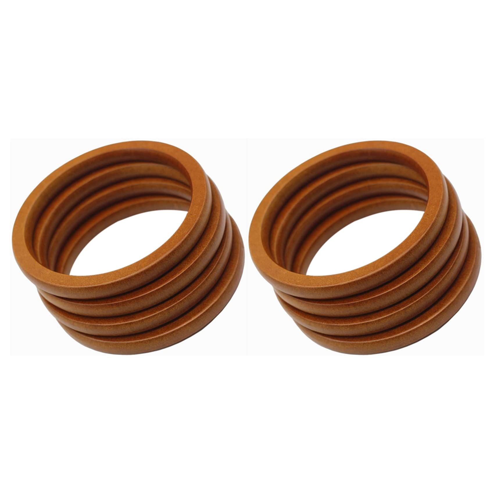 Fegtrty Light Brown 8Pcs Wooden Round Shaped Handles Replacement For Handmade Bag Handbags Purse Handles