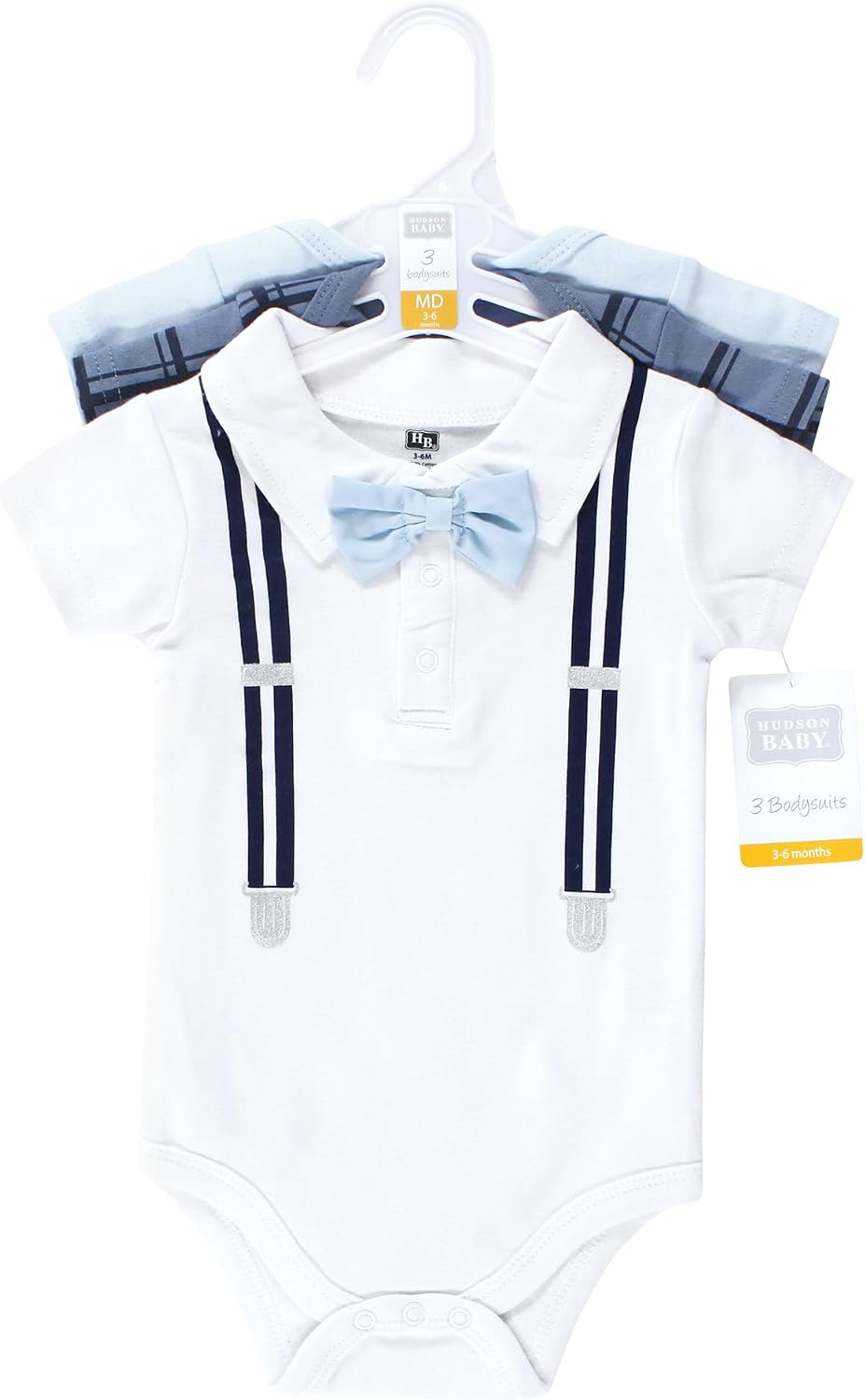 Hudson Baby Unisex Baby Cotton Bodysuits, Mommys Little Man Polo, 0-3 Months