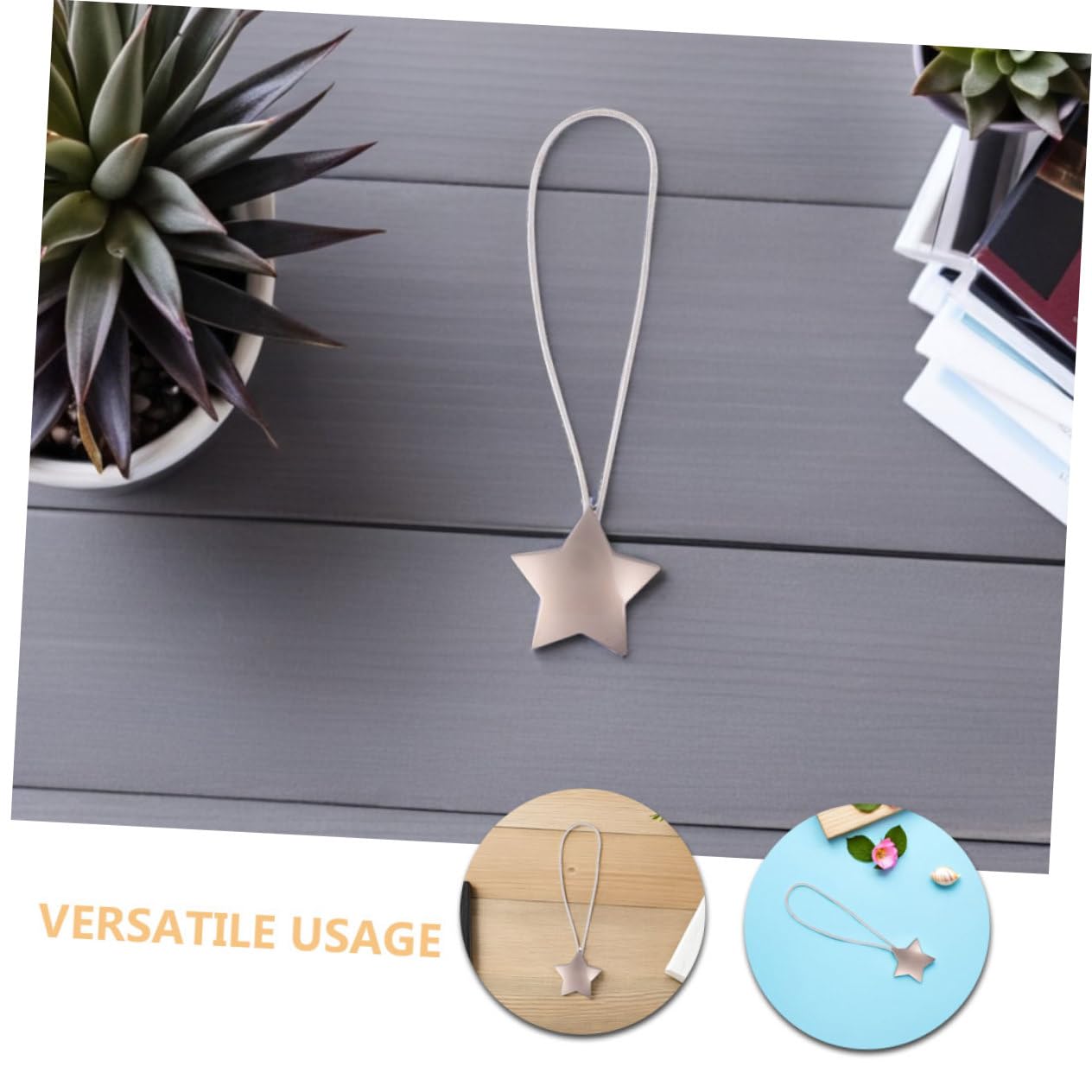 Sosoport 4piezas Alzapaños Magnéticos De Metal Forma De Estrella para Cortinas Hebilla y Cuerda para Dormitorio Oficina y Balcón