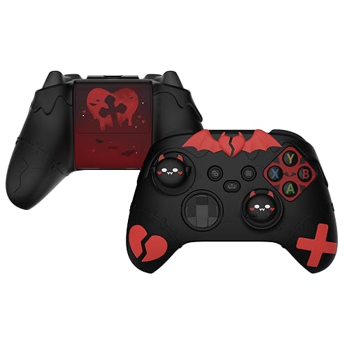 PlayVital Gothic Imp Series Cute Silicone Skin for Xbox Series X & S Controller, Anti-Slip Grip Silicone Cover, Protective Silicone Case for Xbox Core Controller with Thumb Grips, Black - Black