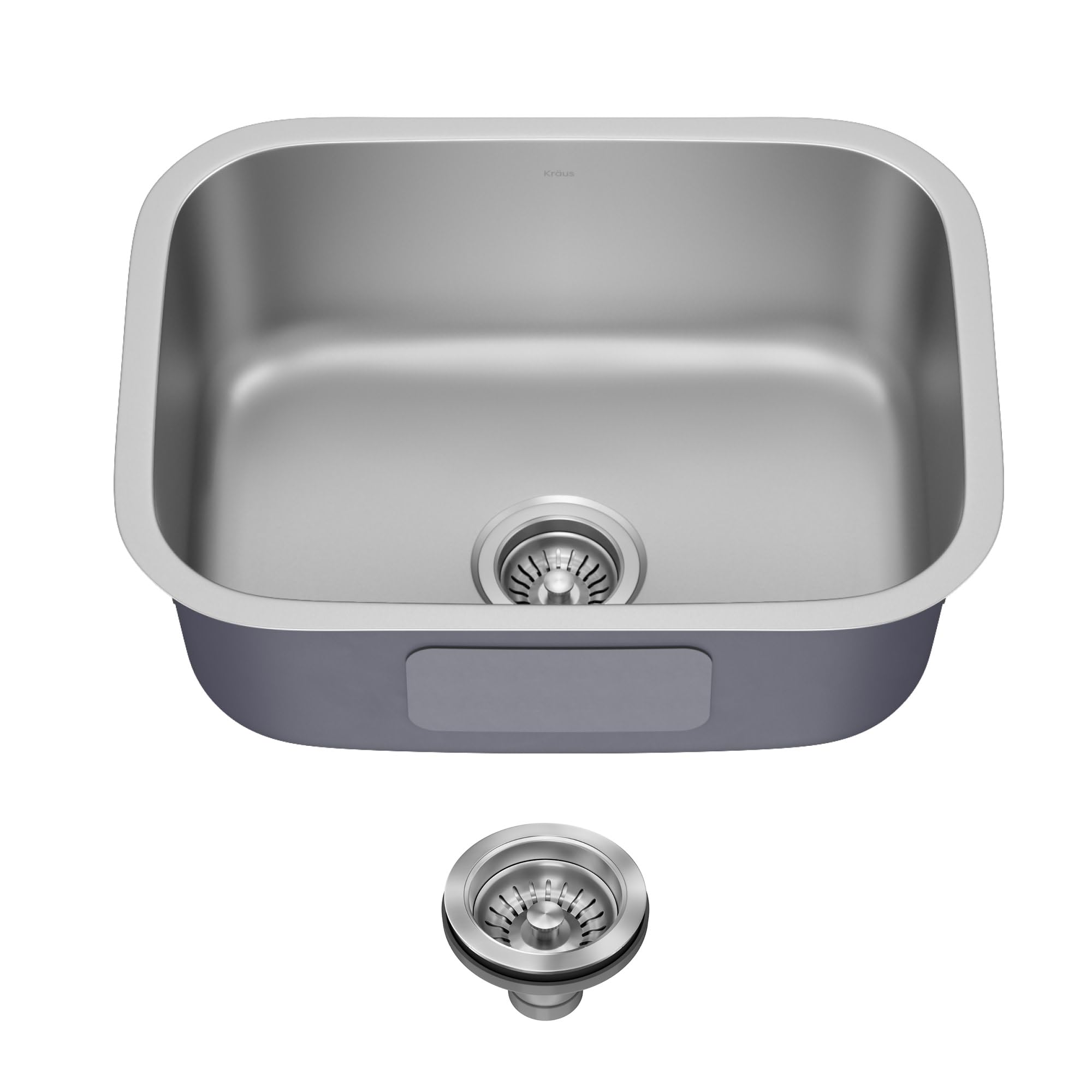 Kraus 23 Inch Stainless Steel Kitchen Sink, Durable 18 Gauge Single Bowl Kitchen Sinks Undermount, KBU12