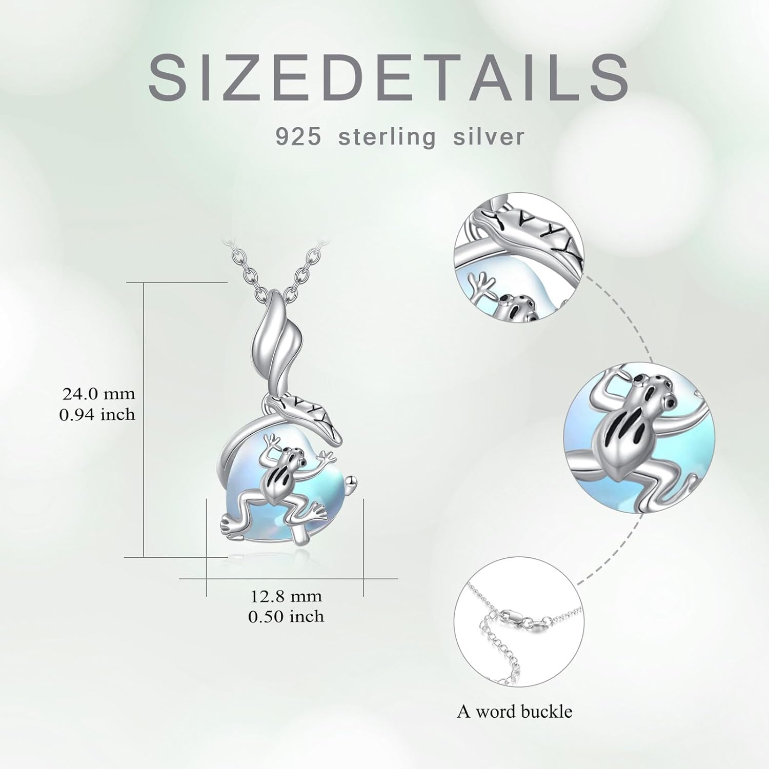 Moonstone Necklace for Women dragonfly Necklace 925 Sterling Silver Teardrop Moonstone Pendant Necklace Dragonfly Jewelry Gifts for Women - Image 3