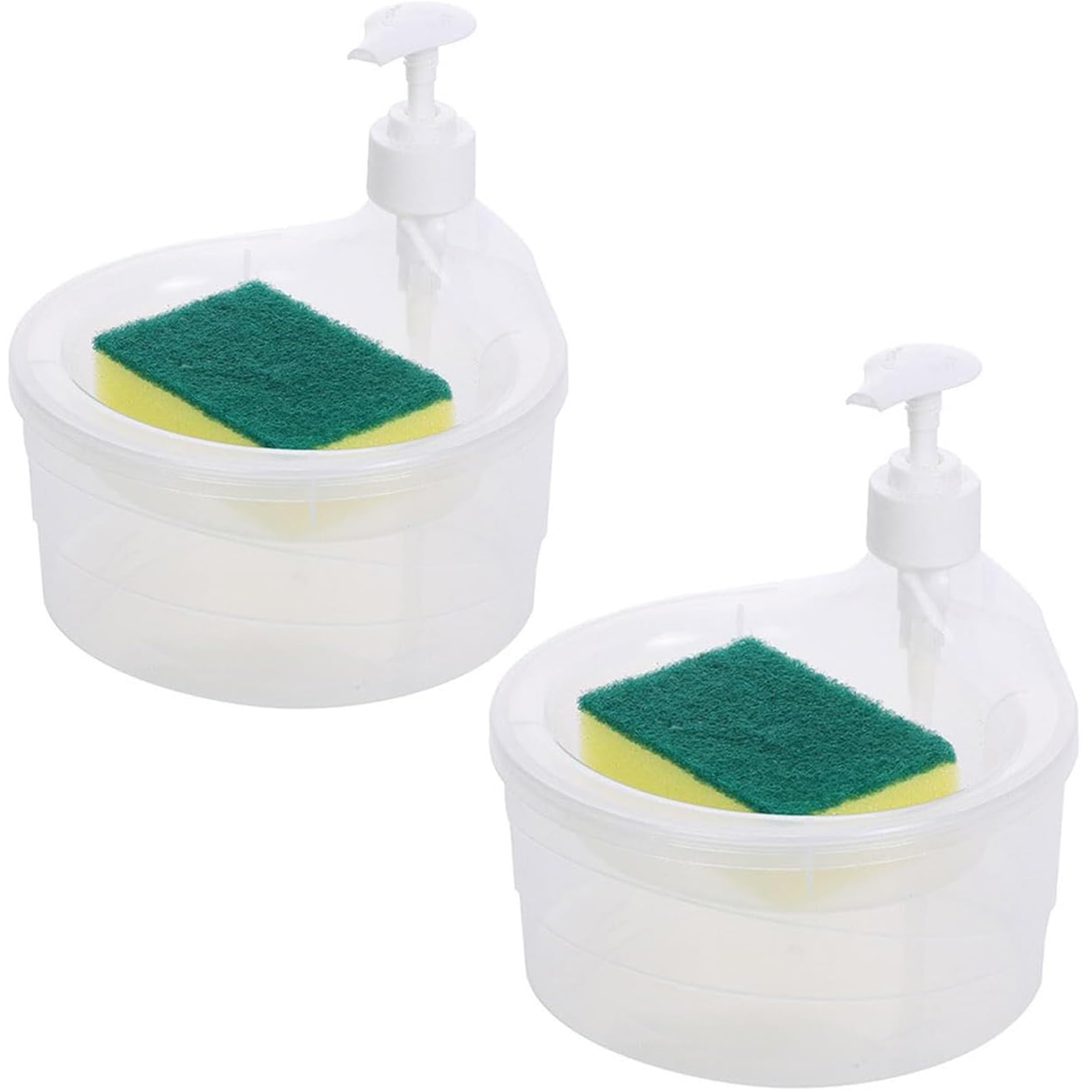 Kitchen Dish Soap Dispenser with Sponge Holder, 2023 Newest 2-in-1 Countertop Soap Pump Dispenser, for Kitchen Sink Dishwashing Soap Dispenser - 12.5 Ounces (2 in 1 Liquid Soap Dispenser Pack 2) (B0CW3693PX) Amazon Price History, Amazon Price Tracker