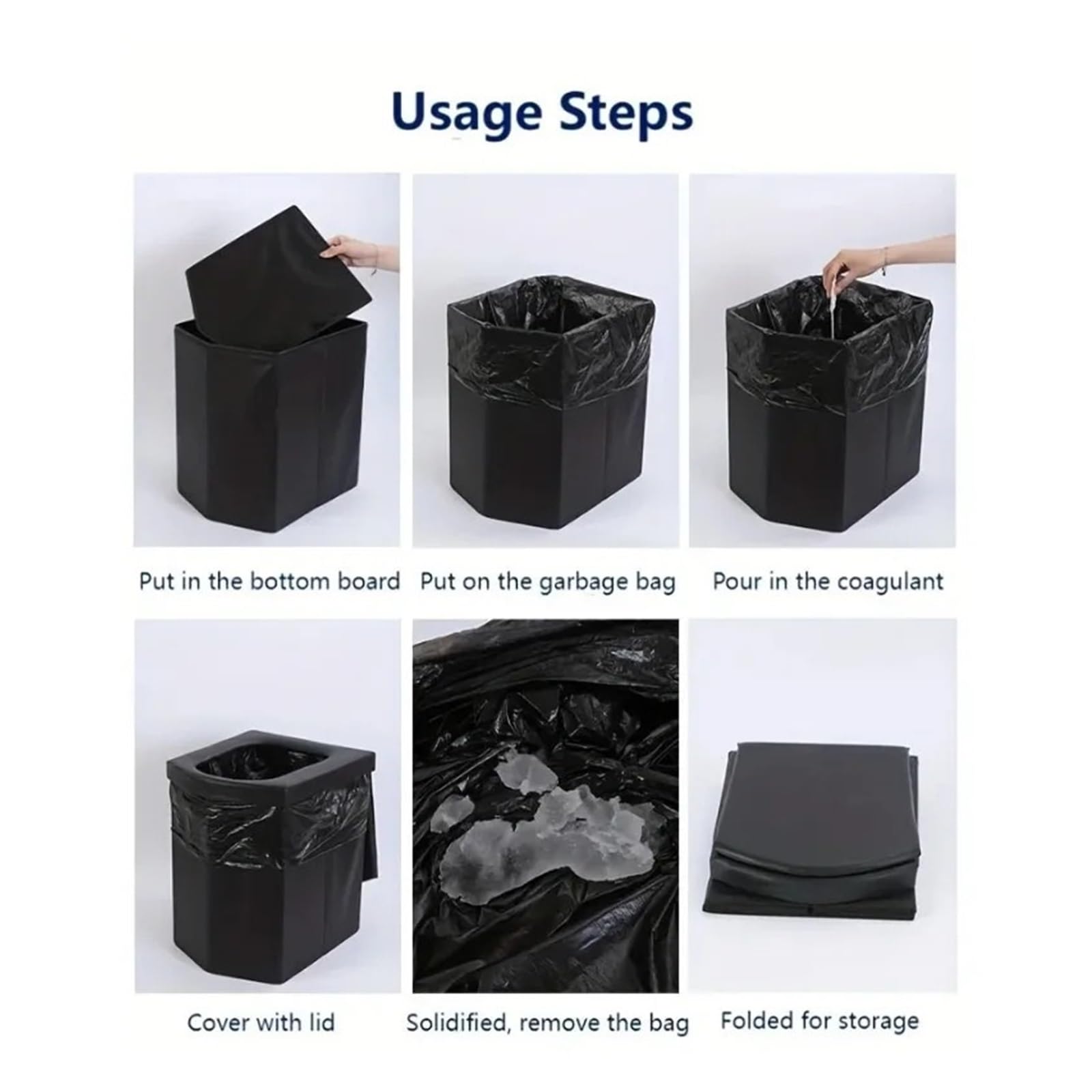 Inodoro Plegable Inodoro portátil for Acampar, Cubo Multifuncional, Inodoro portátil for Adultos, Inodoro Plegable de Viaje, fácil de Instalar