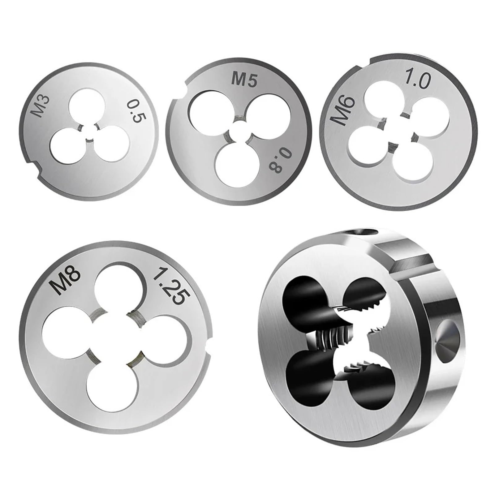 Filiere per riparazione filetti Filiera metrica destra M4-M57, macchina utensile e utensile manuale, for maschiatura e riparazione di filettatura esterna manuale e for macchina utensile(M48x2.0)