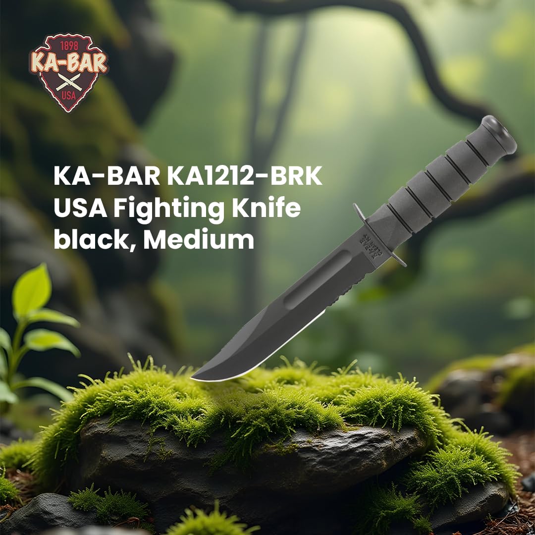 Ka-Bar - Nóż outdoorowy - Serrated Edge ze skórzanym Sheath - Długość ostrza: 17,78 cm