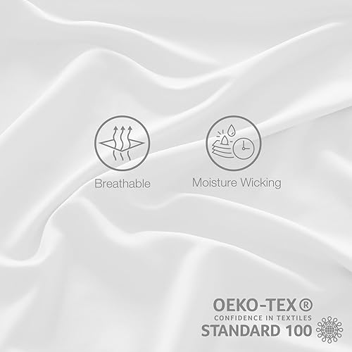 Miniatura 4 de Juego de sábanas blancas tamaño Queen, estilo hotel de lujo, juego de sábanas bajeras de bolsillo extra profundo, sábanas de microfibra y fundas de