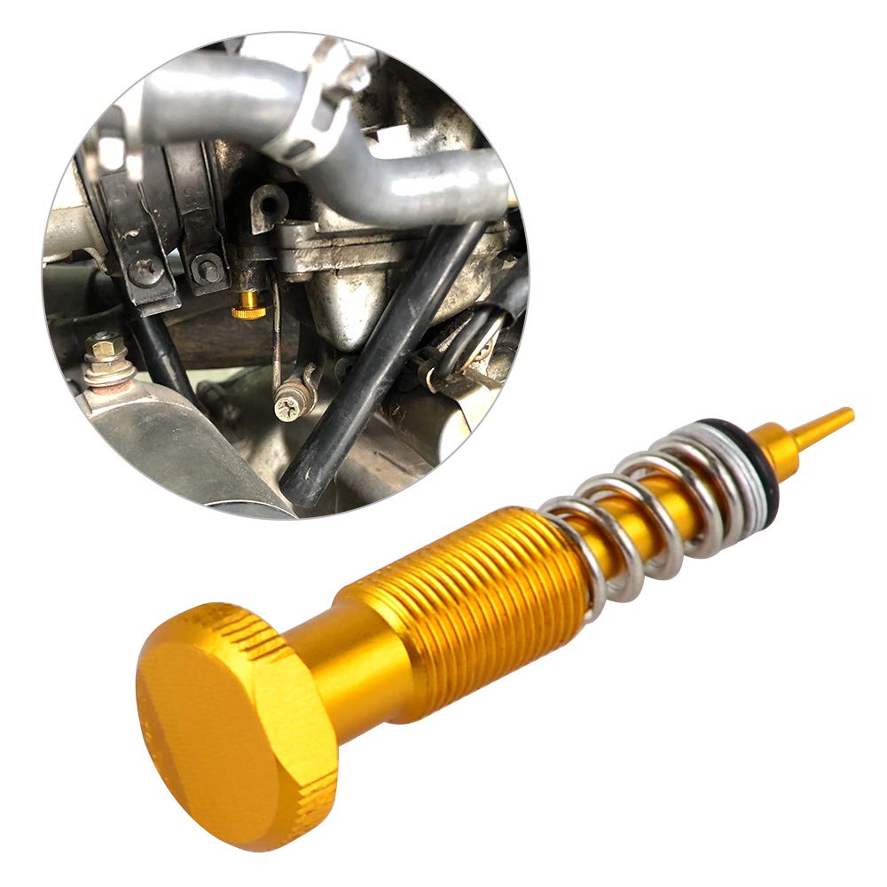 NICECNC Air/Fuel Mixture Screw Adjuster for MIKUNI BSR BS CVR CV Carburetor Compatible with Suzuki DRZ400S DRZ400SM,Gold