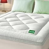 Mattress Topper Full Size Mattress Pad,Viscose Made from Bamboo Mattress Cover,Pillow Top Mattress Topper for Back Pain Relief,Waterproof,Soft Mattress Pad(54x75 inch, White)