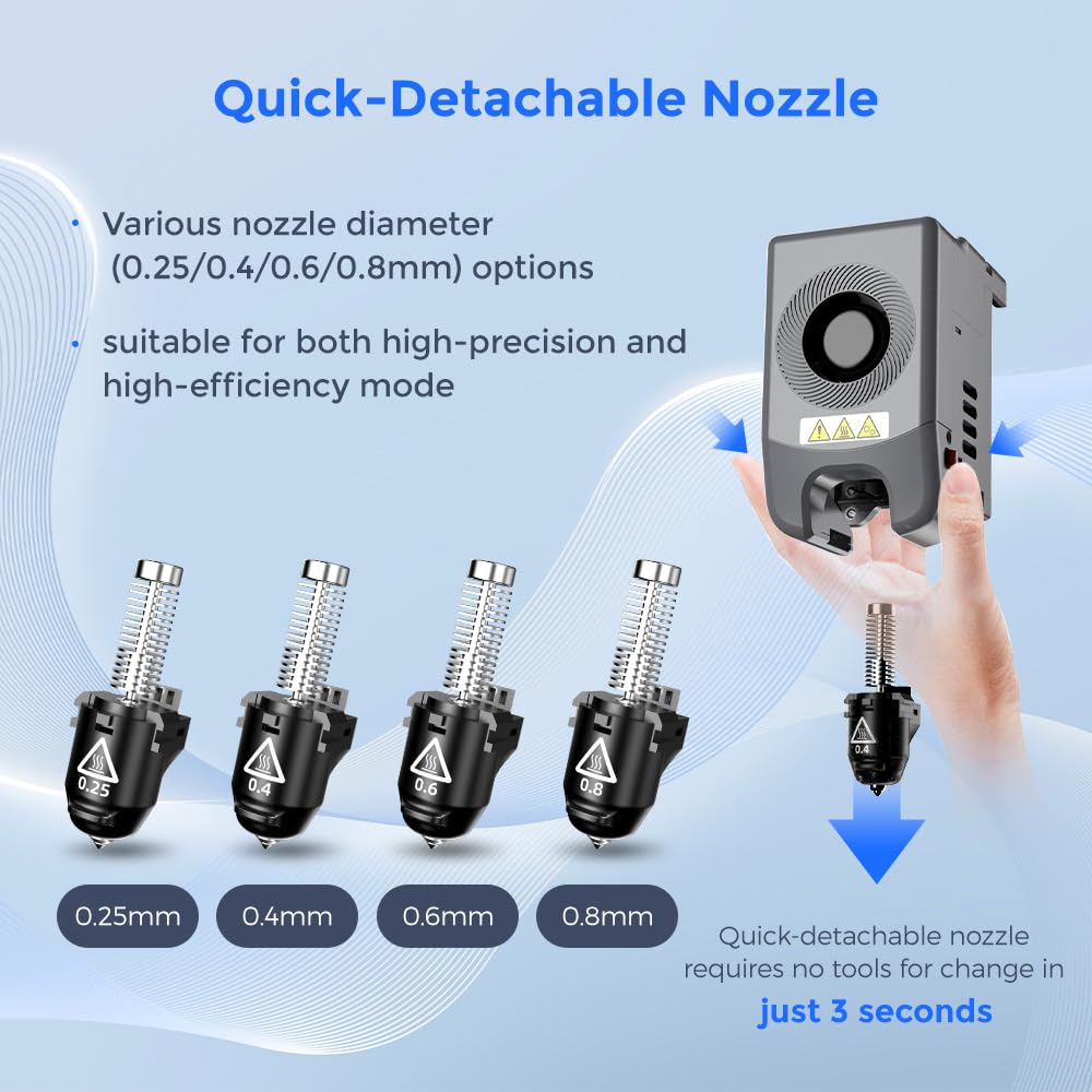 FLASHFORGE Adventurer 5M Series 3D Printer Nozzle Assembly, 3S Quick-Detachable Nozzle,Max 280?äâ High Temperature & High Flow 32mm??/s Nozzle for Adventurer 5M/5M Pro 3D Printers(0.6mm)