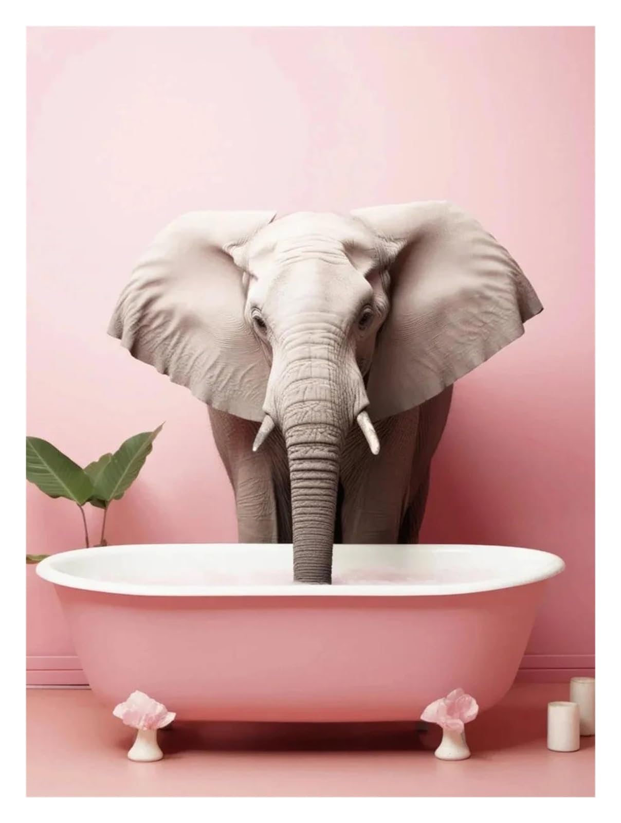 Tableau salle de bain kangourou drôle en bain moussant 20x30