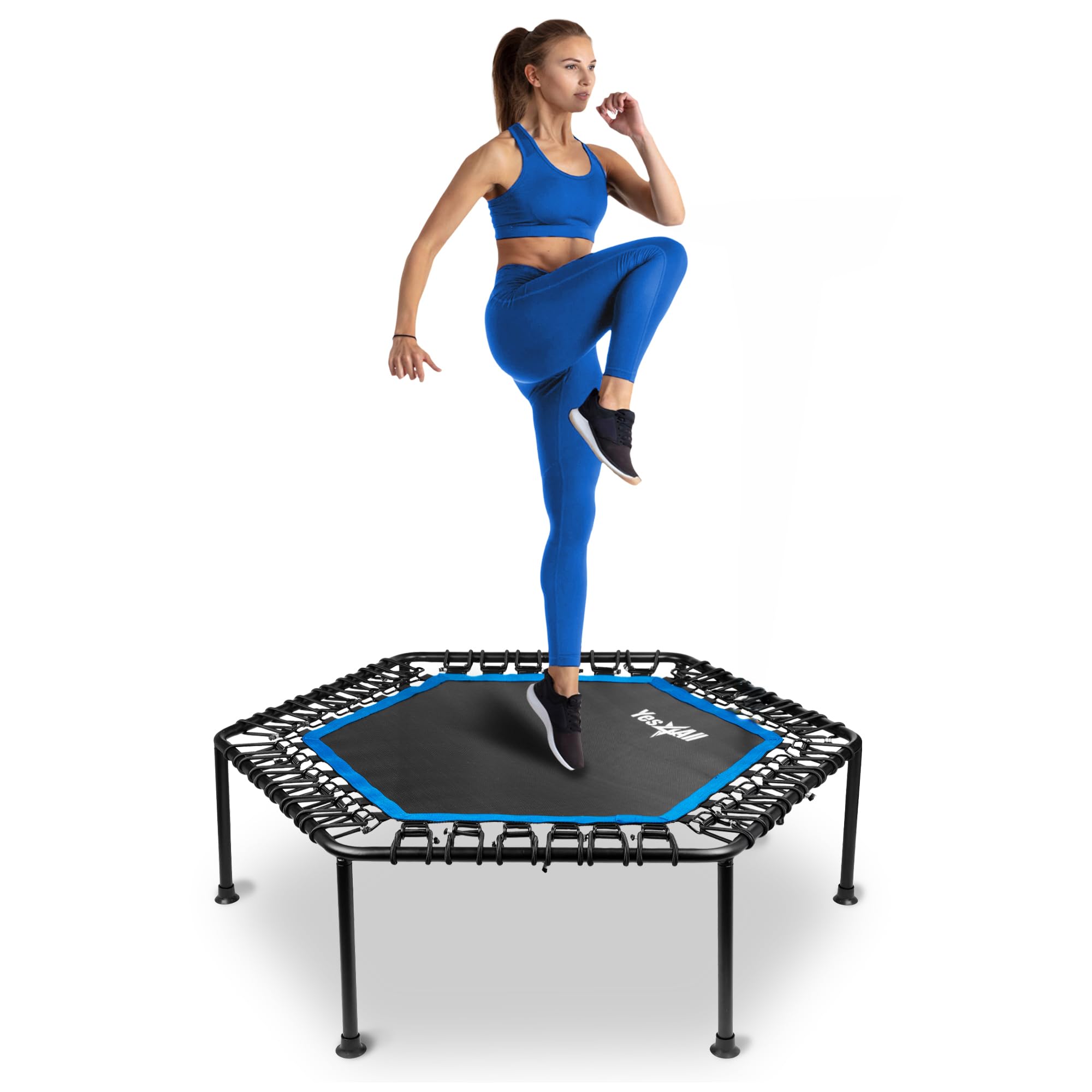 Yes4All Rebounder Trampoline for Adults, 48-Inch, 350 LBS Stable & Silent Exercise Trampoline for Rebounding, Jumping Cardio