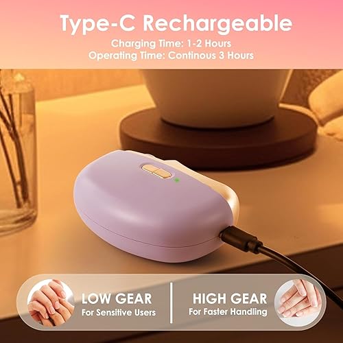 Miniatura 4 de Cortaúñas eléctrico 3 en 1 automático, con pulido, almacenamiento de polvo y luz LED, lima de uñas, recortadora de uñas, regalos para mujeres,