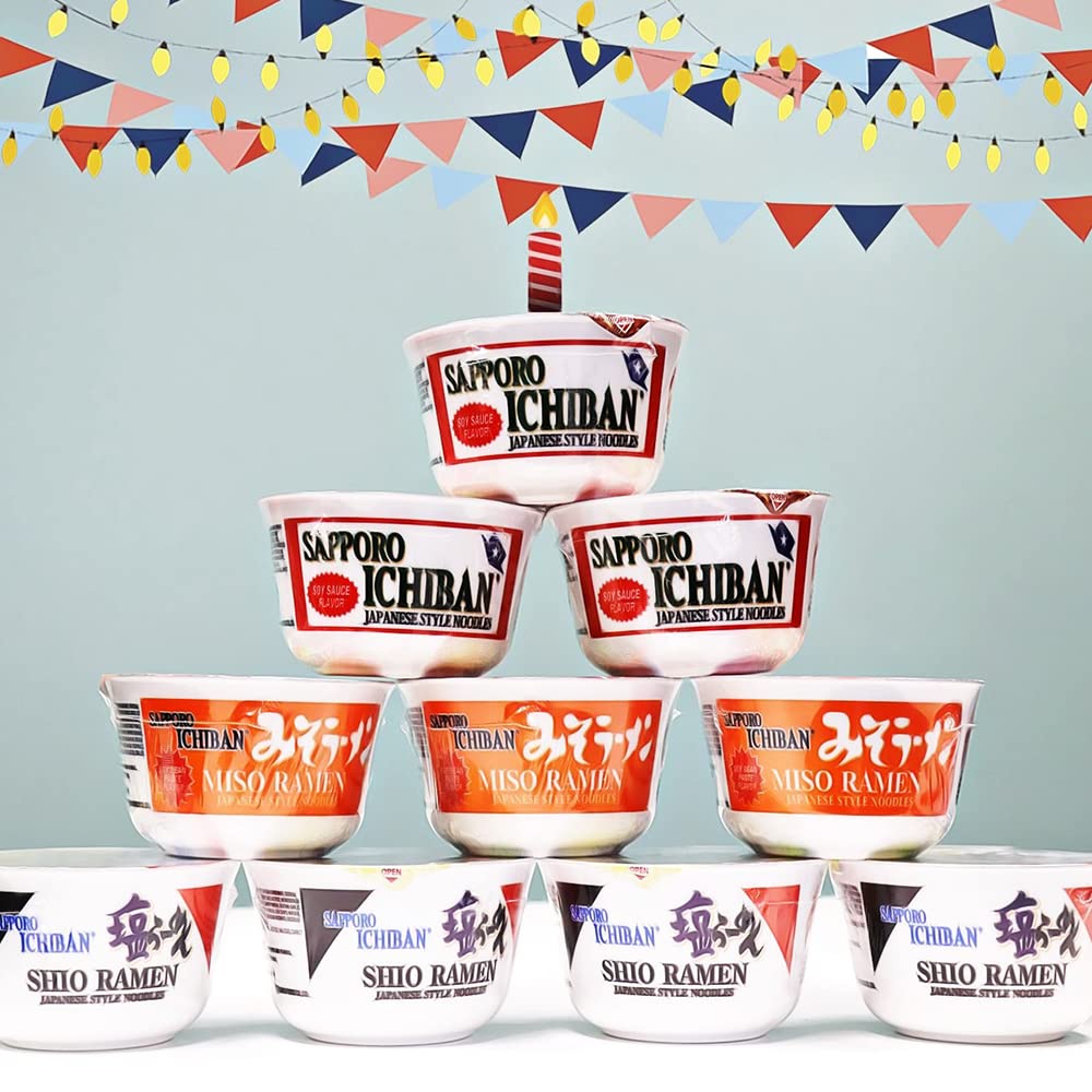 [SAPPORO ICHIBAN] Original Shoyu Ramen Bowl (Donburi) Noodles, No. 1 Tasting Japanese Instant Cup Noodles (2.94 oz x 12 Bowls) (Original Shoyu)